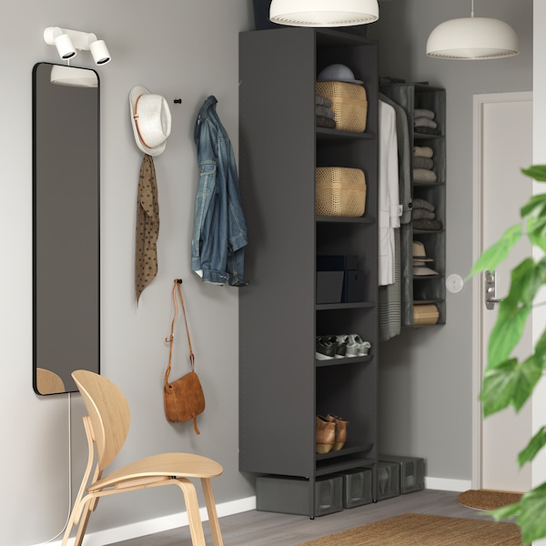 IKEA AURDAL wardrobe combination, 47-60x15 3/4x87 in Dark Gray, Ikea Ireland | 3429GHXRL