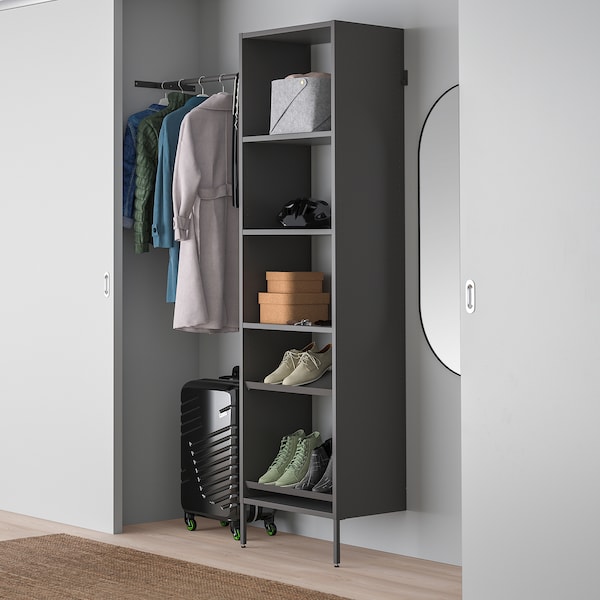 IKEA AURDAL wardrobe combination, 47-60x15 3/4x87 in Dark Gray, Ikea Ireland | 3429GHXRL