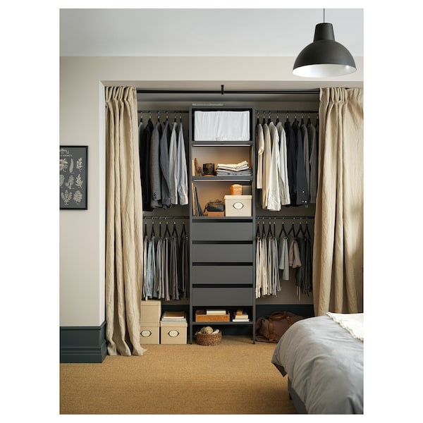 IKEA AURDAL wardrobe combination, dark gray, 68 1/2-94 1/2x15 3/4x87 in, Ikea Ireland | 9782JONVY
