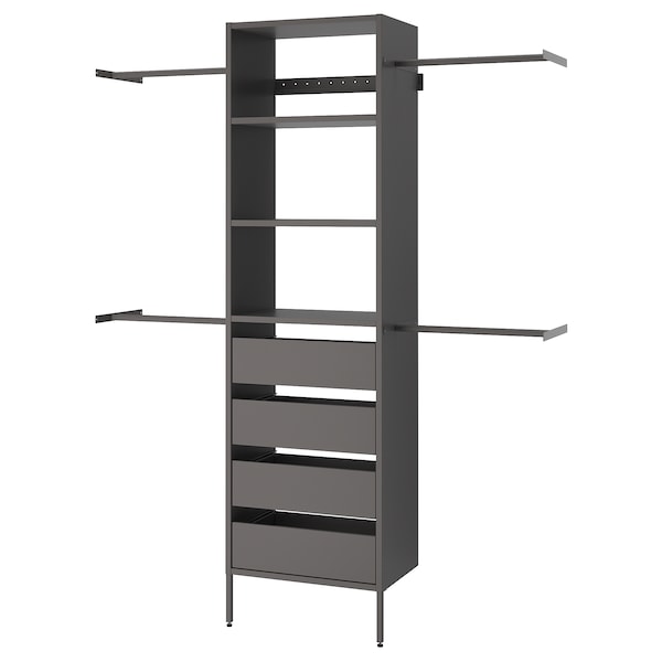 IKEA AURDAL wardrobe combination, dark gray, 68 1/2-94 1/2x15 3/4x87 in, Ikea Ireland | 9782JONVY