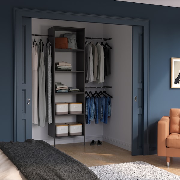 IKEA AURDAL wardrobe combination, dark gray, 68 1/2-94 1/2x15 3/4x87 in, Ikea Ireland | 8167NIQWZ