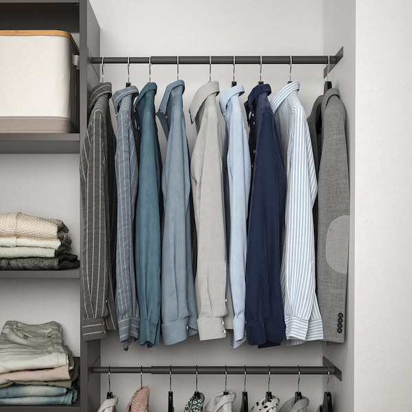 IKEA AURDAL wardrobe combination, dark gray, 68 1/2-94 1/2x15 3/4x87 in, Ikea Ireland | 8167NIQWZ