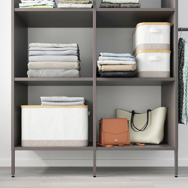 IKEA AURDAL wardrobe combination, dark gray, 70 5/8-83 5/8x15 3/4x87 in, Ikea Ireland | 0729CBORX