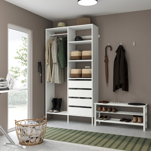 IKEA AURDAL wardrobe combination, white, 49 1/4x15 3/4x87 in, Ikea Ireland | 8072VFNRG