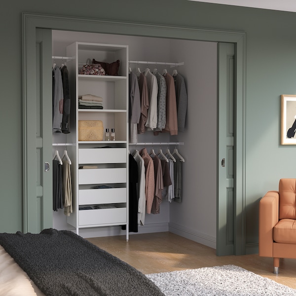 IKEA AURDAL wardrobe combination, white, 68 1/2-94 1/2x15 3/4x87 in, Ikea Ireland | 2148ZPOFB