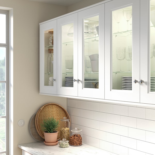 IKEA AXSTAD Glass door, 15x40 in White, Ikea Ireland | 9401CQUGH