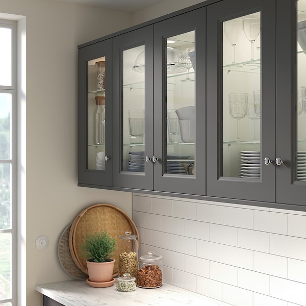 IKEA AXSTAD glass door, 15x30 in Dark Gray, Ikea Ireland | 6425FSHVL