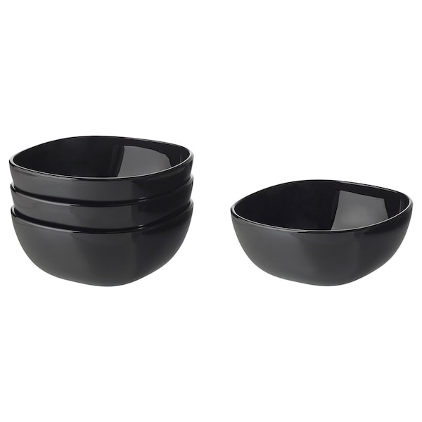 IKEA BACKIG bowl, black, 5 ½ in, 4 pack, Ikea Ireland | 7539CAUDW