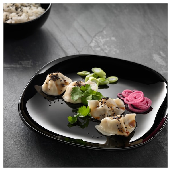 IKEA BACKIG plate, black, 9 ¾x9 ¾ in, 4 pack, Ikea Ireland | 8942DTRFX