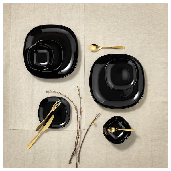 IKEA BACKIG plate, black, 9 ¾x9 ¾ in, 4 pack, Ikea Ireland | 8942DTRFX