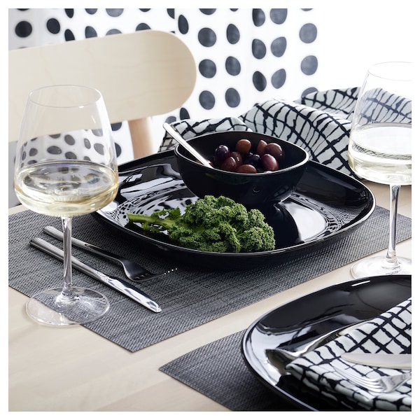 IKEA BACKIG plate, black, 9 ¾x9 ¾ in, 4 pack, Ikea Ireland | 8942DTRFX
