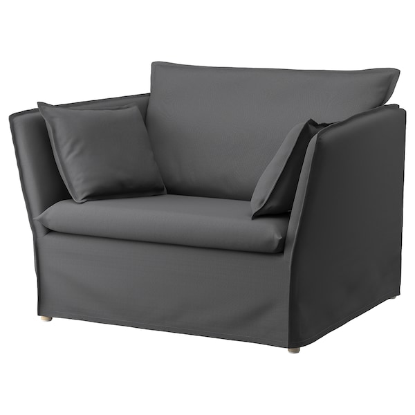 IKEA BACKSÄLEN cover 1.5-seat armchair Hallarp Gray, Ikea Ireland | 7265ARDYM