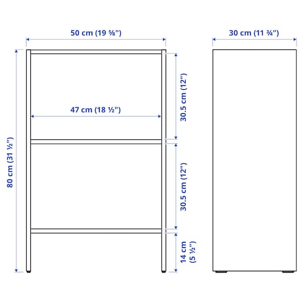 IKEA BAGGEBO bookcase, white, 19 5/8x11 3/4x31 1/2 in, Ikea Ireland | 0279VABHW