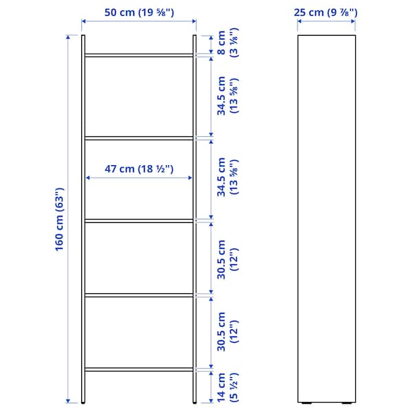 IKEA BAGGEBO bookcase, white, 19 5/8x9 7/8x63 in, Ikea Ireland | 8709YRHDU