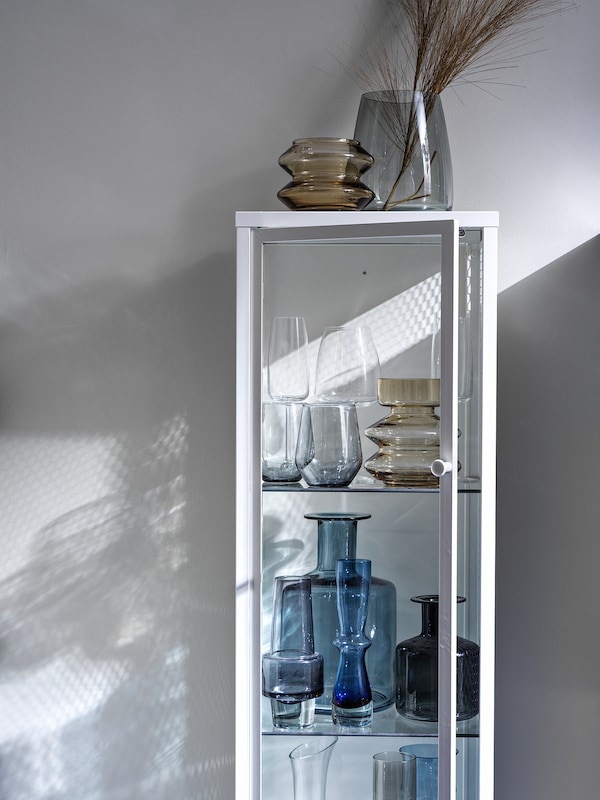 IKEA BAGGEBO cabinet with glass doors, metal/white, 13 3/8x11 3/4x45 5/8 in, Ikea Ireland | 7810SLHOI