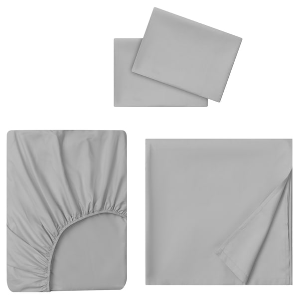 IKEA BANDPALPMAL sheet set, Queen Light Gray, Ikea Ireland | 5936LHYNS