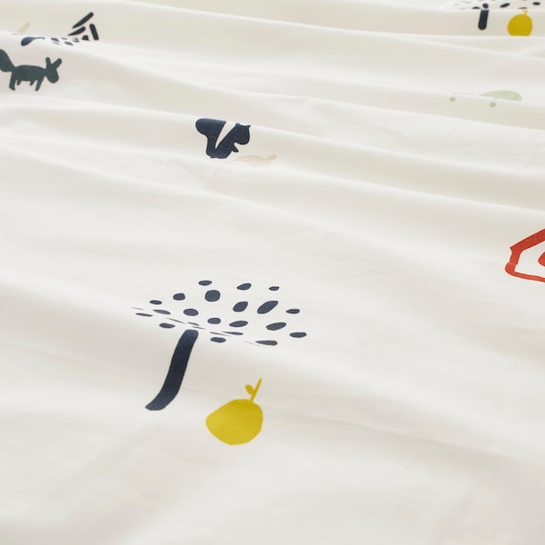 IKEA BARNDRÖM duvet cover and pillowcase(s), forest animal pattern, Twin Multicolor, Ikea Ireland | 9510GROSU
