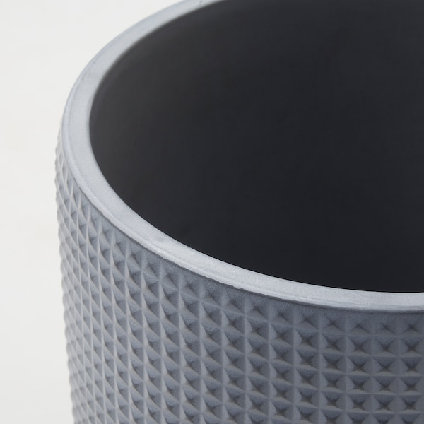 IKEA BÄCKDRÅG plant pot, dotted surface, 6 in White Gray, Ikea Ireland | 8967VKIPZ