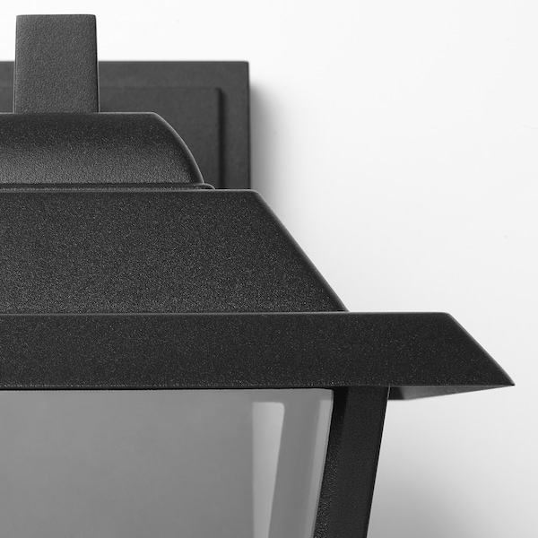 IKEA BÄCKFRÄNE wall lamp, hardwire installation, outdoor black, Ikea Ireland | 6248UNMKI