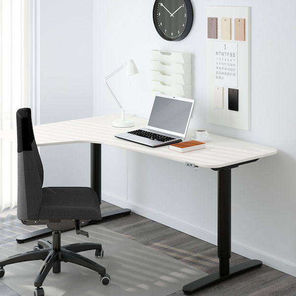 IKEA BEKANT Corner table top left, 63x43 1/4 in White, Ikea Ireland | 8462YTPHK
