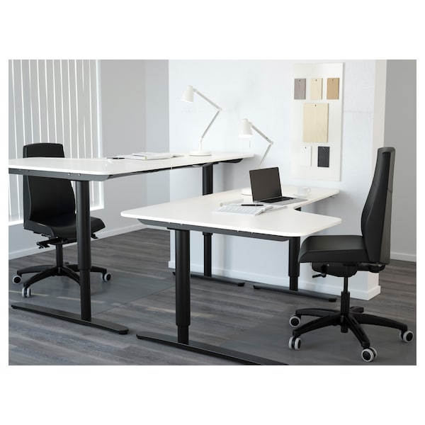 IKEA BEKANT Corner table top left, 63x43 1/4 in White, Ikea Ireland | 8462YTPHK