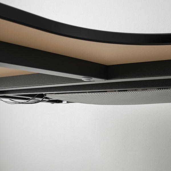 IKEA BEKANT corner desk-left stained ash veneer/black, 63x43 1/4 in Black, Ikea Ireland | 0826HVGZY