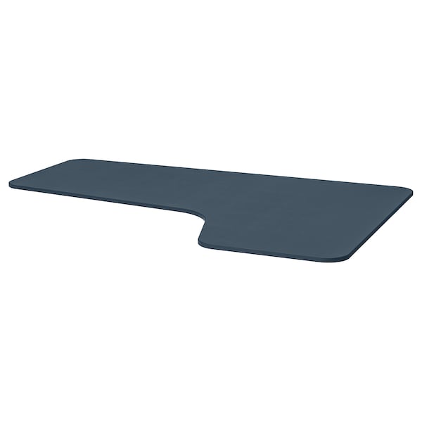 IKEA BEKANT corner table top right, linoleum blue, 63x43 1/4 in Blue, Ikea Ireland | 1456YOXHC