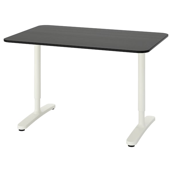 IKEA BEKANT desk stained ash veneer/white, 47 1/4x31 1/2 in Black, Ikea Ireland | 0967ZHVPT