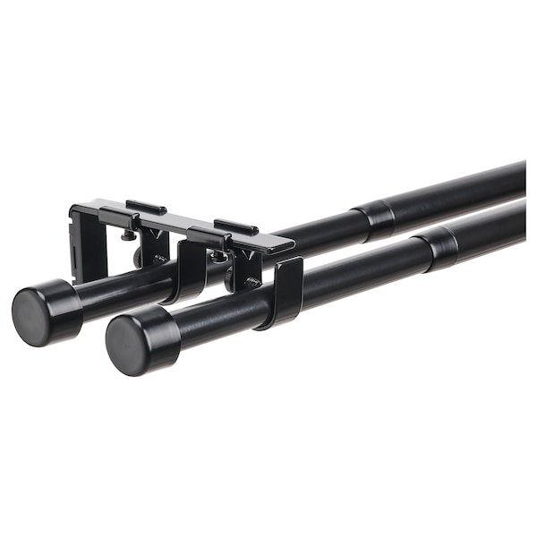 IKEA BEKRÄFTA double curtain rod set, 47 ¼-82 ¾ 3/4 in Black, Ikea Ireland | 8065NIKVU