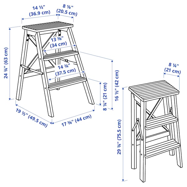 IKEA BEKVÄM stepladder, 3 steps, 24 3/4 in Black, Ikea Ireland | 5978IJUTW