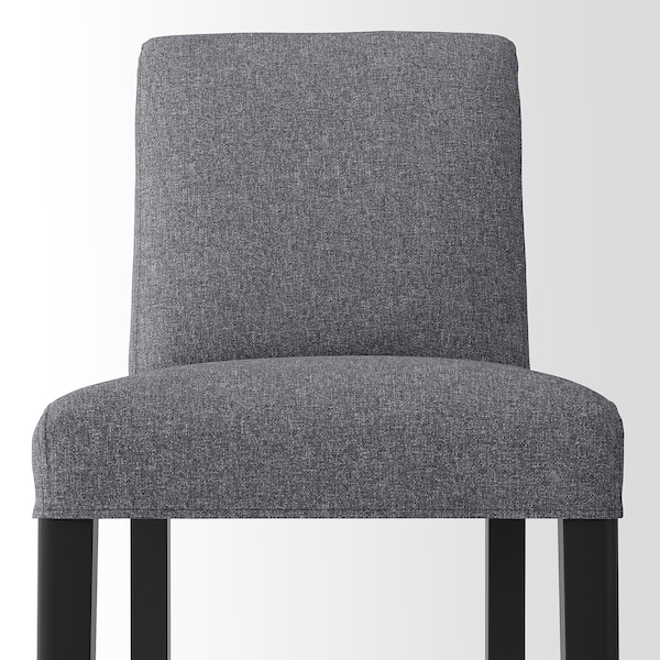 IKEA BERGMUND bar stool with backrest, 24 3/8 in Black / Gunnared Medium Gray, Ikea Ireland | 9231HEOJA
