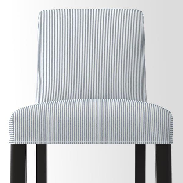 IKEA BERGMUND bar stool with backrest, 24 3/8 in Black / Rommele Dark Blue / White, Ikea Ireland | 0346JXPZT