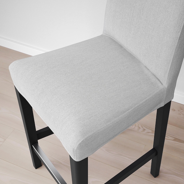 IKEA BERGMUND bar stool with backrest, 24 3/8 in Black / Orrsta Light Gray, Ikea Ireland | 9235ZYILF