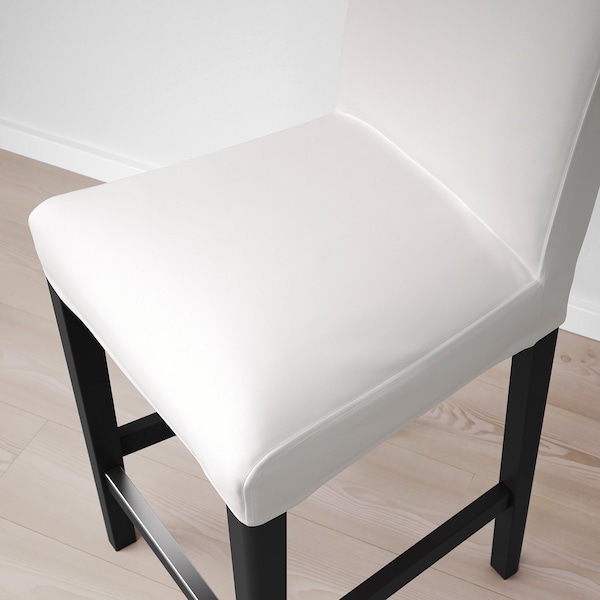 IKEA BERGMUND bar stool with backrest, 24 3/8 in Black / Inseros White, Ikea Ireland | 0543UAVLO