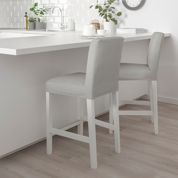 IKEA BERGMUND bar stool with backrest White / Orrsta Light Gray, Ikea Ireland | 3062RWJNL