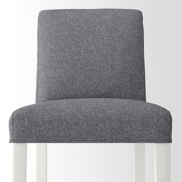 IKEA BERGMUND bar stool with backrest White / Gunnared Medium Gray, Ikea Ireland | 7438AUTHB