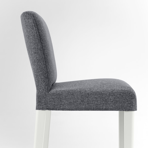 IKEA BERGMUND bar stool with backrest White / Gunnared Medium Gray, Ikea Ireland | 7438AUTHB