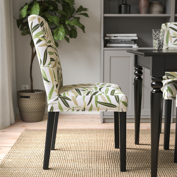 IKEA BERGMUND chair Black / Fågelfors Multicolor, Ikea Ireland | 2307ERCXL