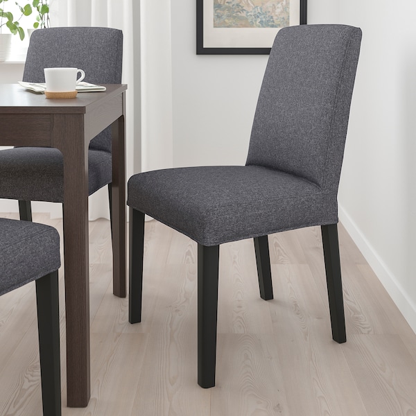 IKEA BERGMUND chair Black / Gunnared Medium Gray, Ikea Ireland | 9328CWKRG