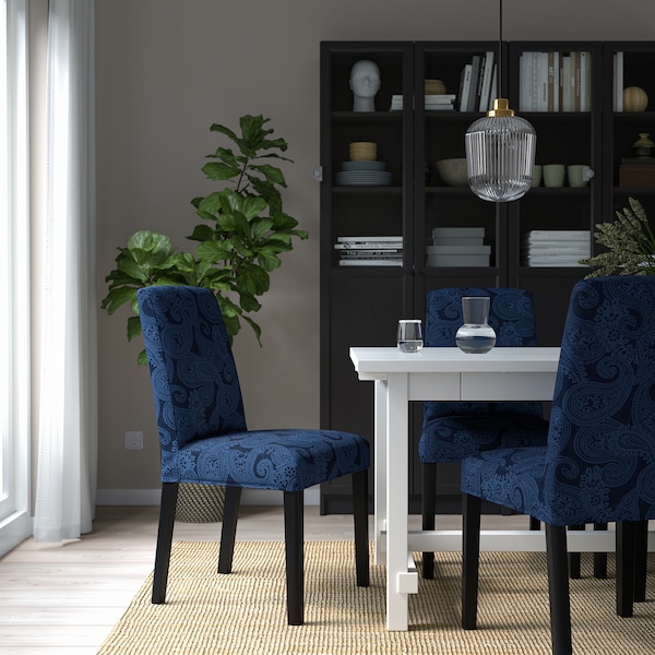 IKEA BERGMUND chair Black / Kvillsfors Dark Blue / Blue, Ikea Ireland | 9240NJIBQ