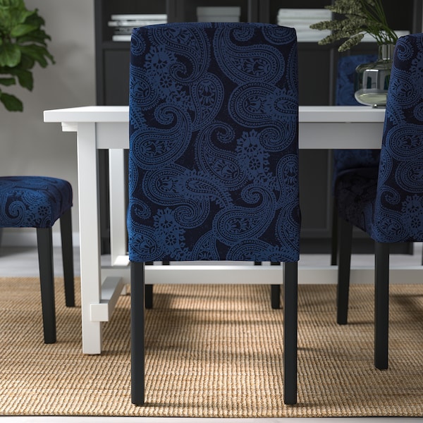 IKEA BERGMUND chair Black / Kvillsfors Dark Blue / Blue, Ikea Ireland | 9240NJIBQ