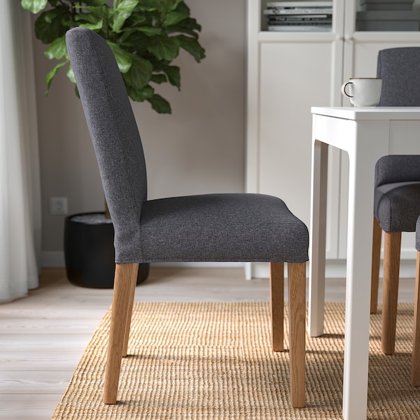 IKEA BERGMUND chair Oak Effect / Gunnared Medium Gray, Ikea Ireland | 2459BGHLI
