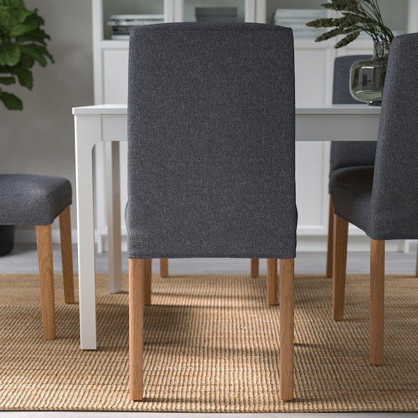 IKEA BERGMUND chair Oak Effect / Gunnared Medium Gray, Ikea Ireland | 2459BGHLI