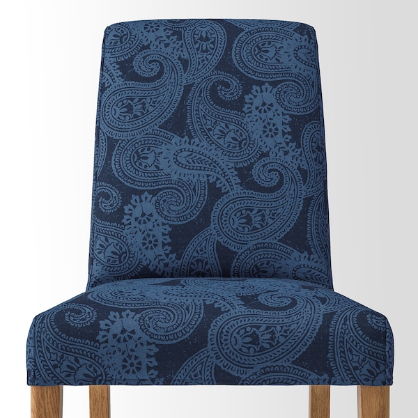 IKEA BERGMUND chair Oak Effect / Kvillsfors Dark Blue / Blue, Ikea Ireland | 7652YGKQE