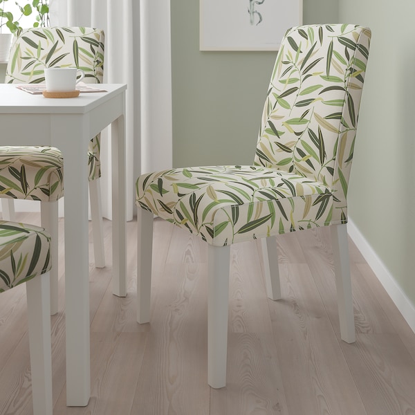IKEA BERGMUND chair White / Fågelfors Multicolor, Ikea Ireland | 9385GTDNF