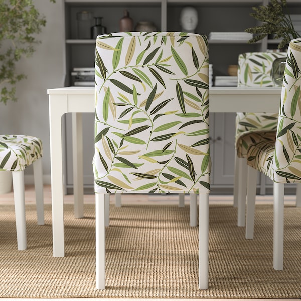 IKEA BERGMUND chair White / Fågelfors Multicolor, Ikea Ireland | 9385GTDNF