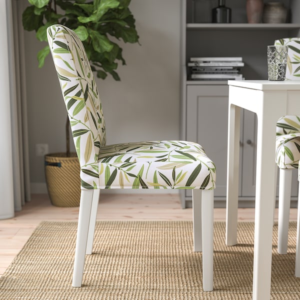 IKEA BERGMUND chair White / Fågelfors Multicolor, Ikea Ireland | 9385GTDNF