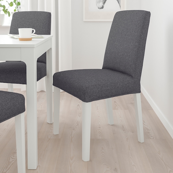 IKEA BERGMUND chair White / Gunnared Medium Gray, Ikea Ireland | 8243TKDVG