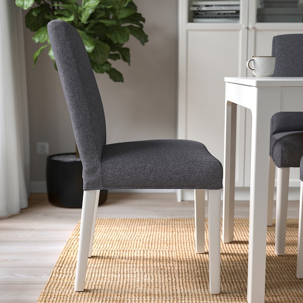 IKEA BERGMUND chair White / Gunnared Medium Gray, Ikea Ireland | 8243TKDVG