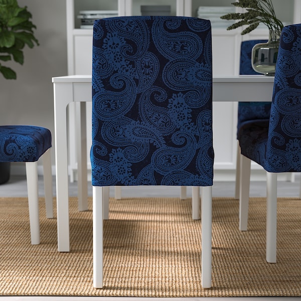 IKEA BERGMUND chair White / Kvillsfors Dark Blue / Blue, Ikea Ireland | 1579VSLAE